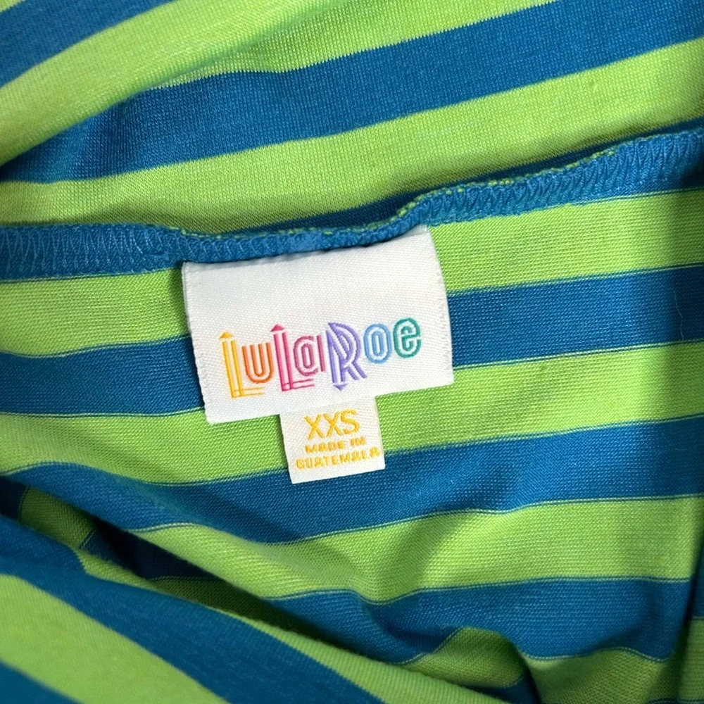 NWOT LuLaRoe Green/Blue Stripe Maxi Skirt xxs
